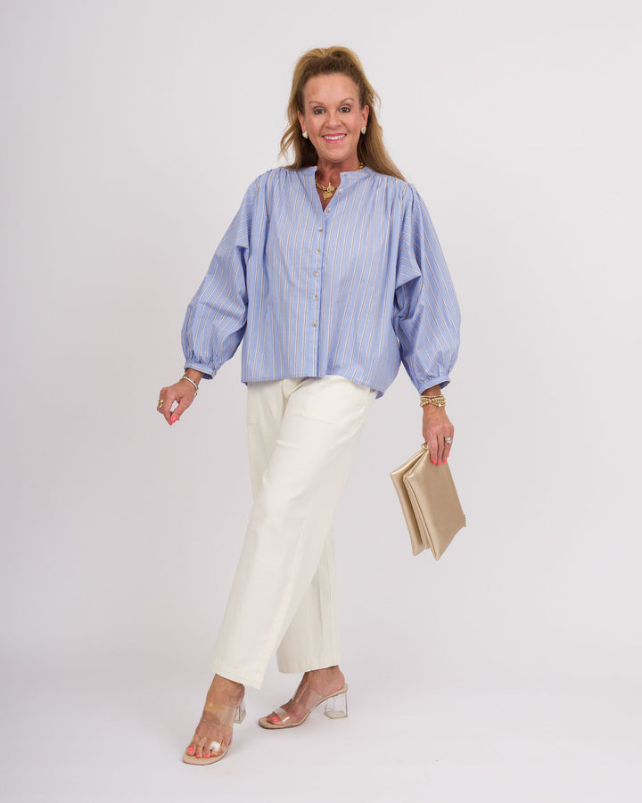 Frosty Blue 3/4 Sleeve Top
