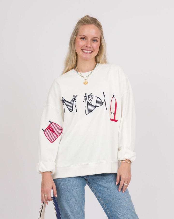 Out on the Line Sweatshirt - White