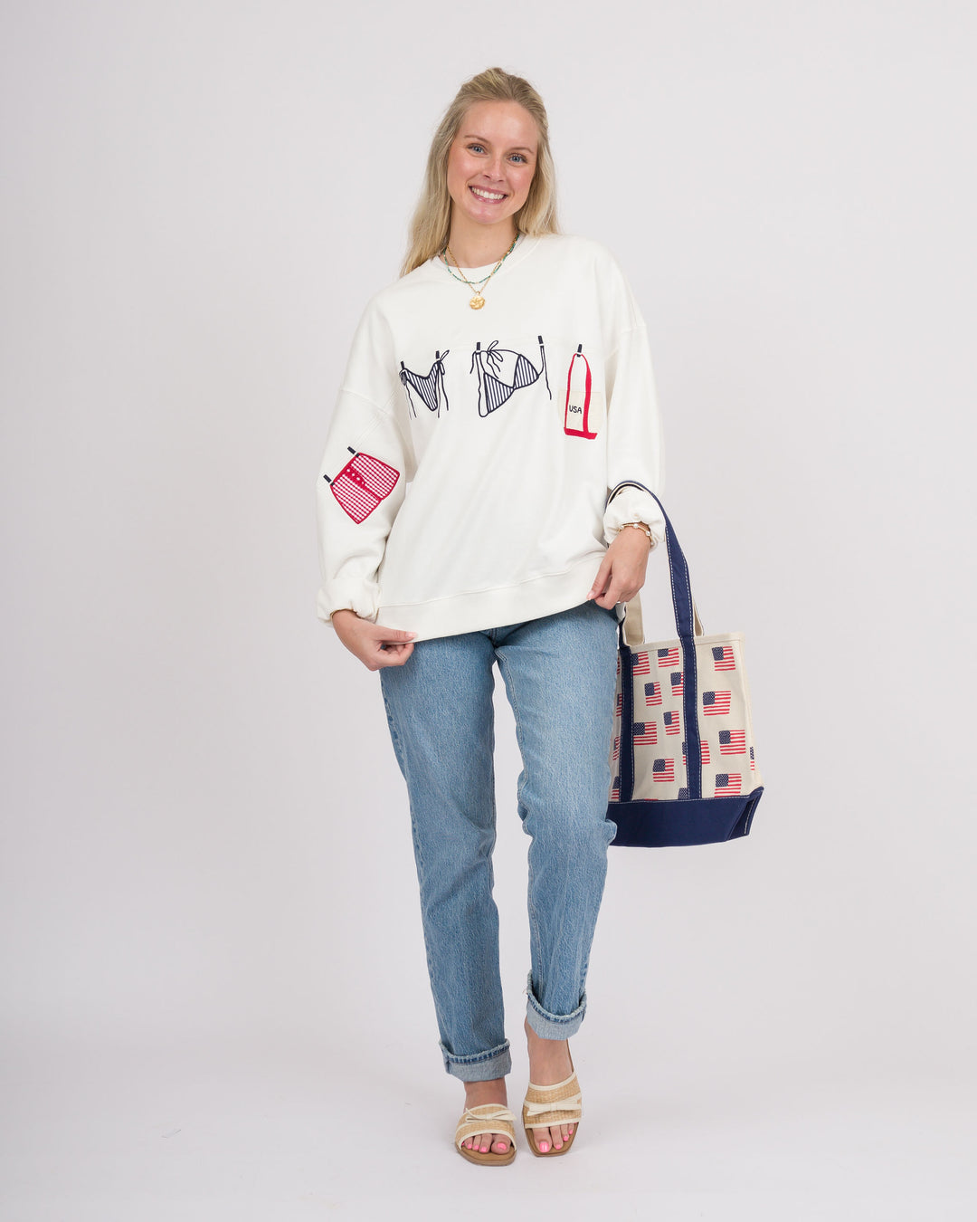 Out on the Line Sweatshirt - White