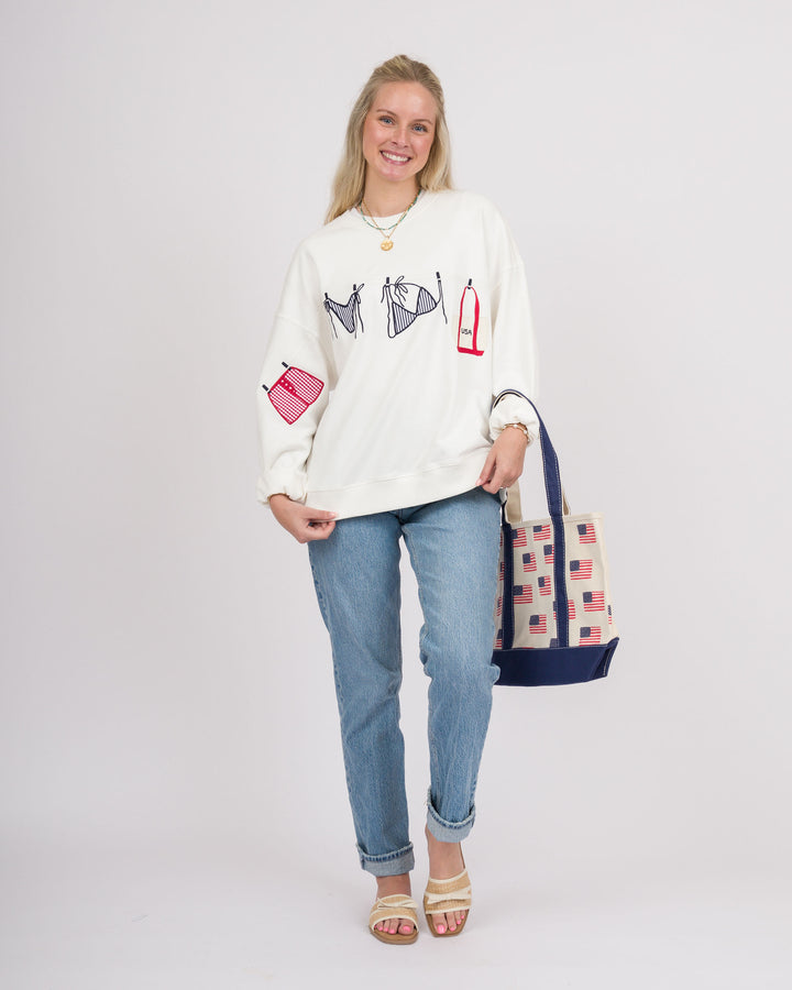 Out on the Line Sweatshirt - White