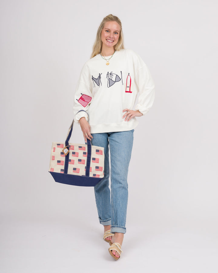 Out on the Line Sweatshirt - White