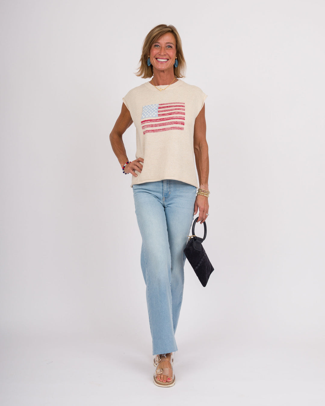 Oatmeal Flag Sleeveless Sweater