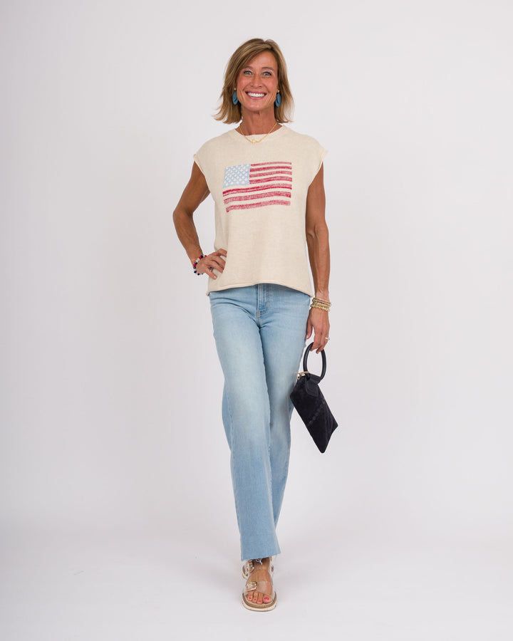 Oatmeal Flag Sleeveless Sweater