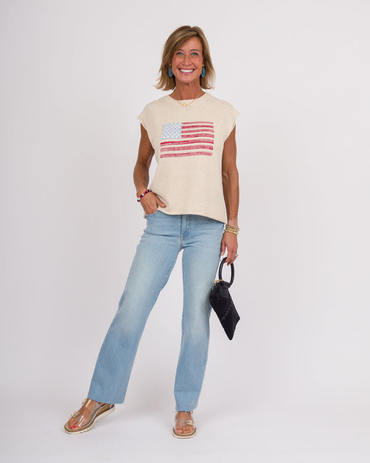 Oatmeal Flag Sleeveless Sweater