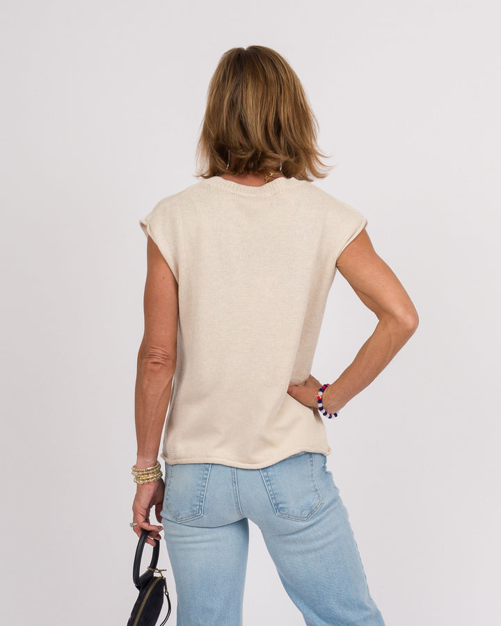 Oatmeal Flag Sleeveless Sweater