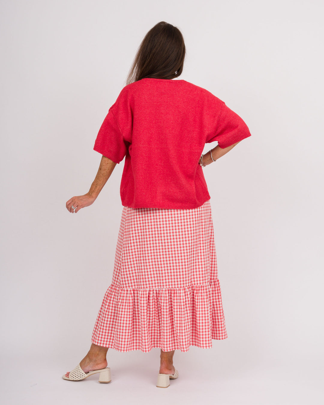Etta Red Cardigan Sweater