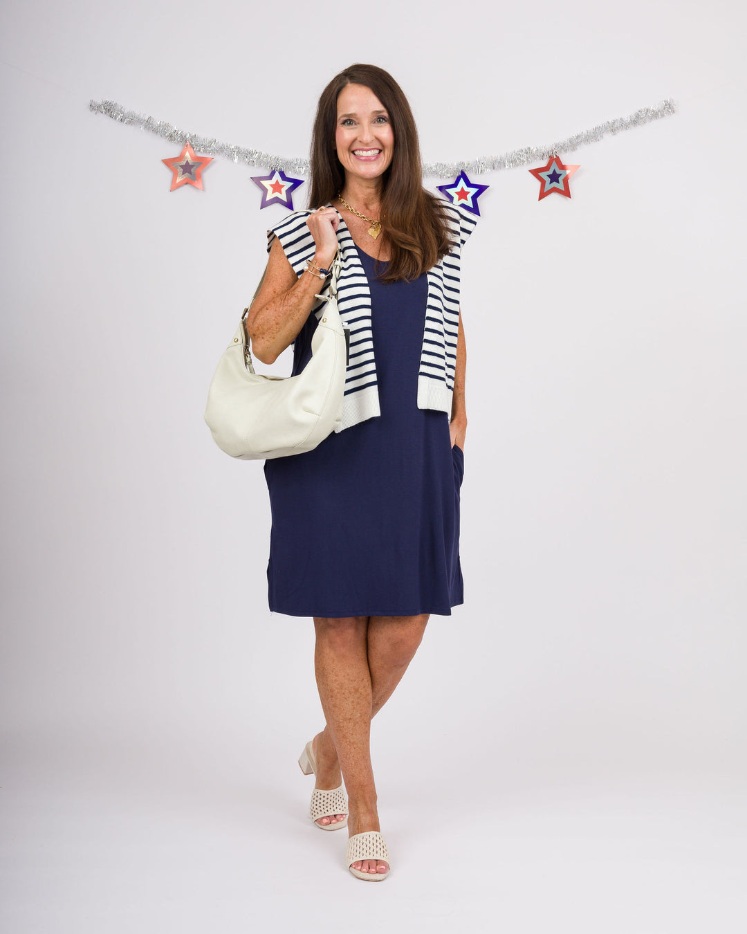 Juliana Swing Dress - Navy