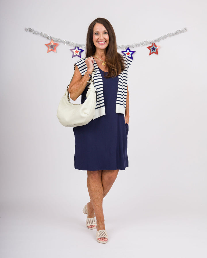 Juliana Swing Dress - Navy