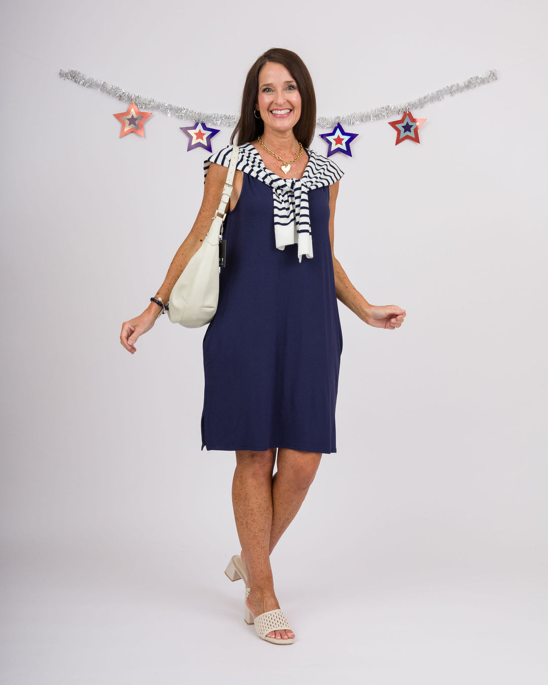 Juliana Swing Dress - Navy