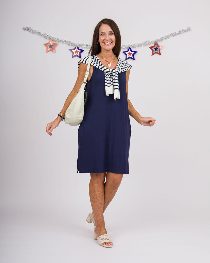 Juliana Swing Dress - Navy