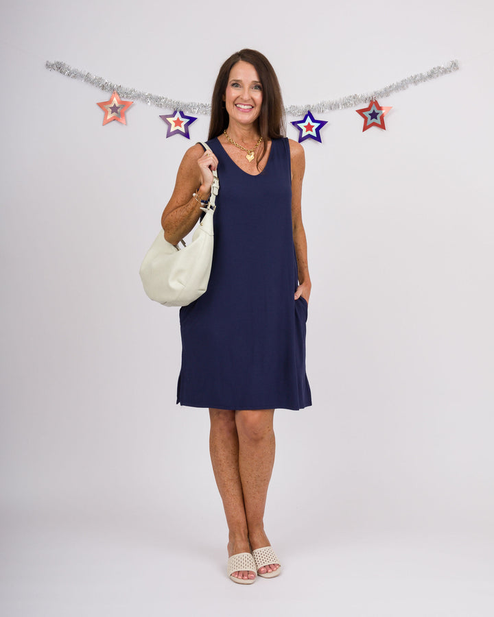 Juliana Swing Dress - Navy