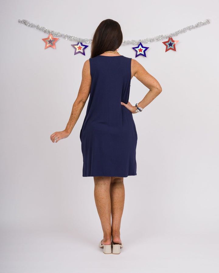 Juliana Swing Dress - Navy