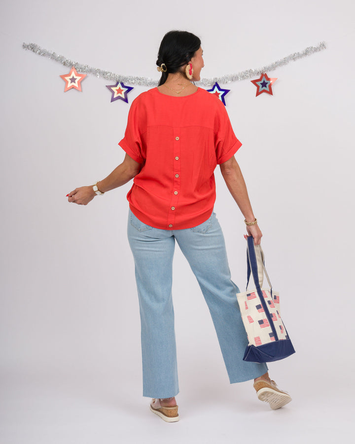 Tamera Short Sleeve Top - Tomato