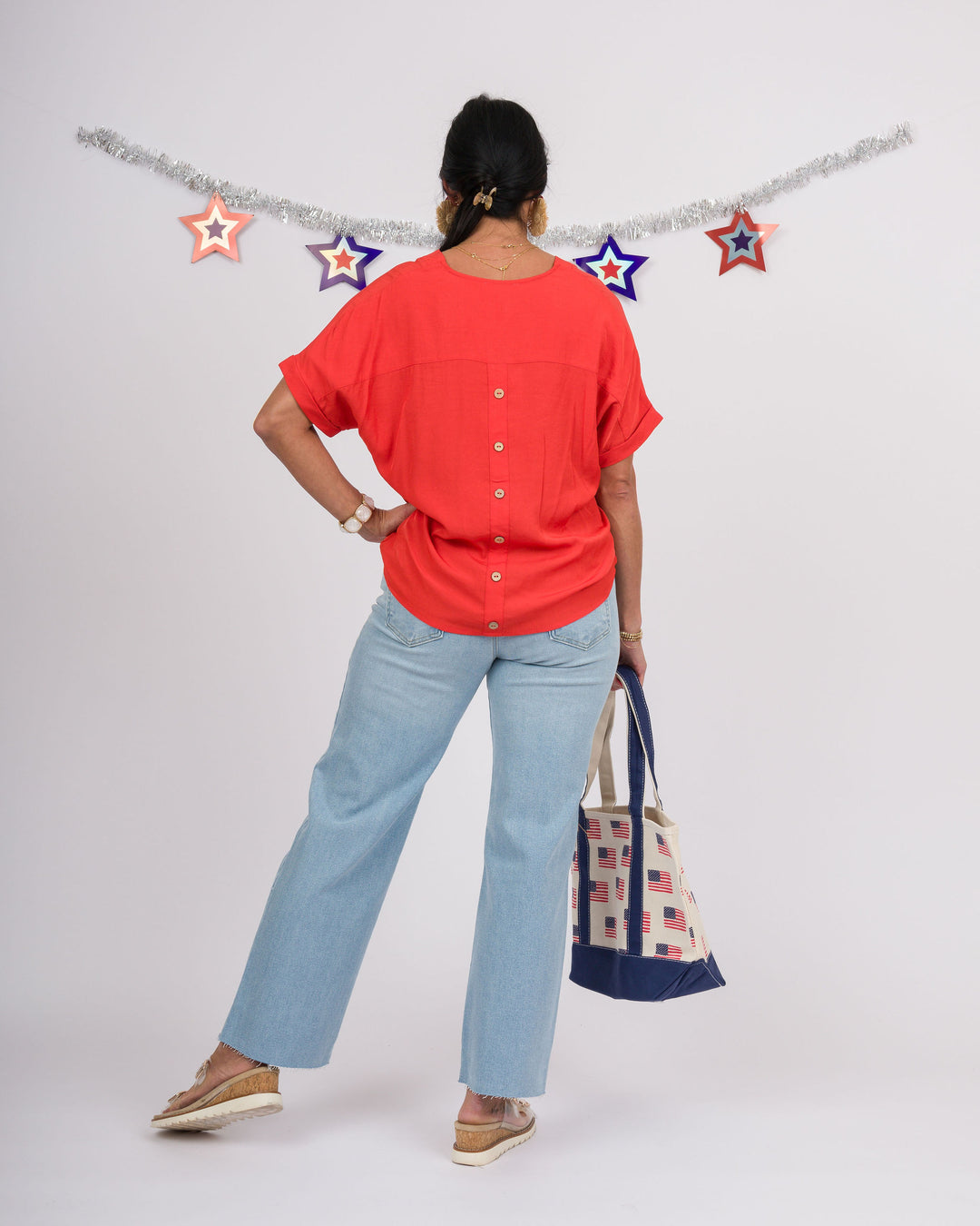 Tamera Short Sleeve Top - Tomato