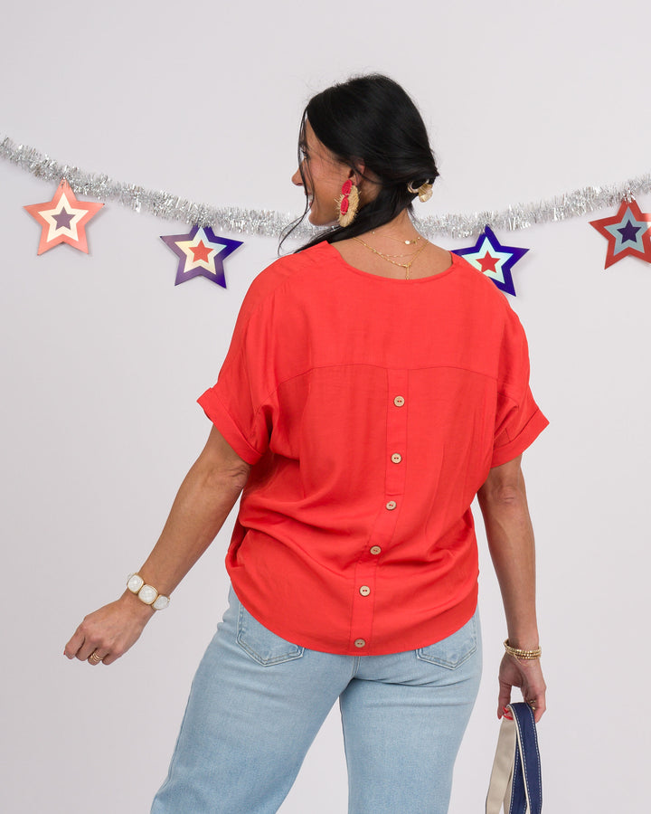 Tamera Short Sleeve Top - Tomato