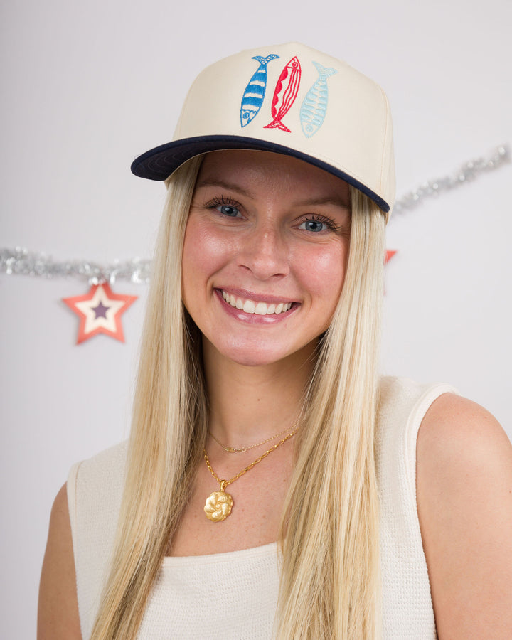 Blue Tan Sardine Hat