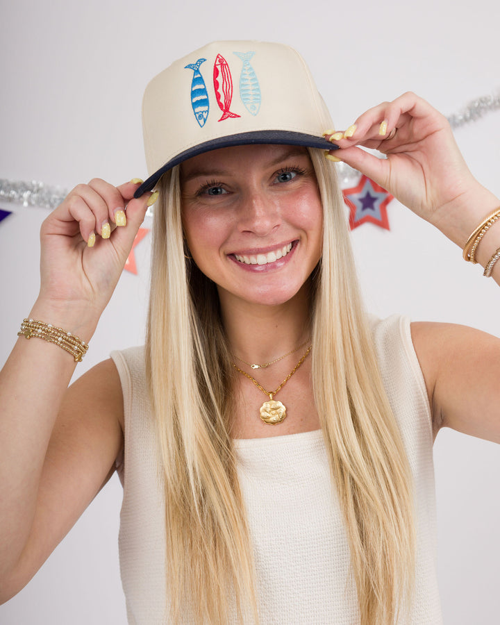 Blue Tan Sardine Hat