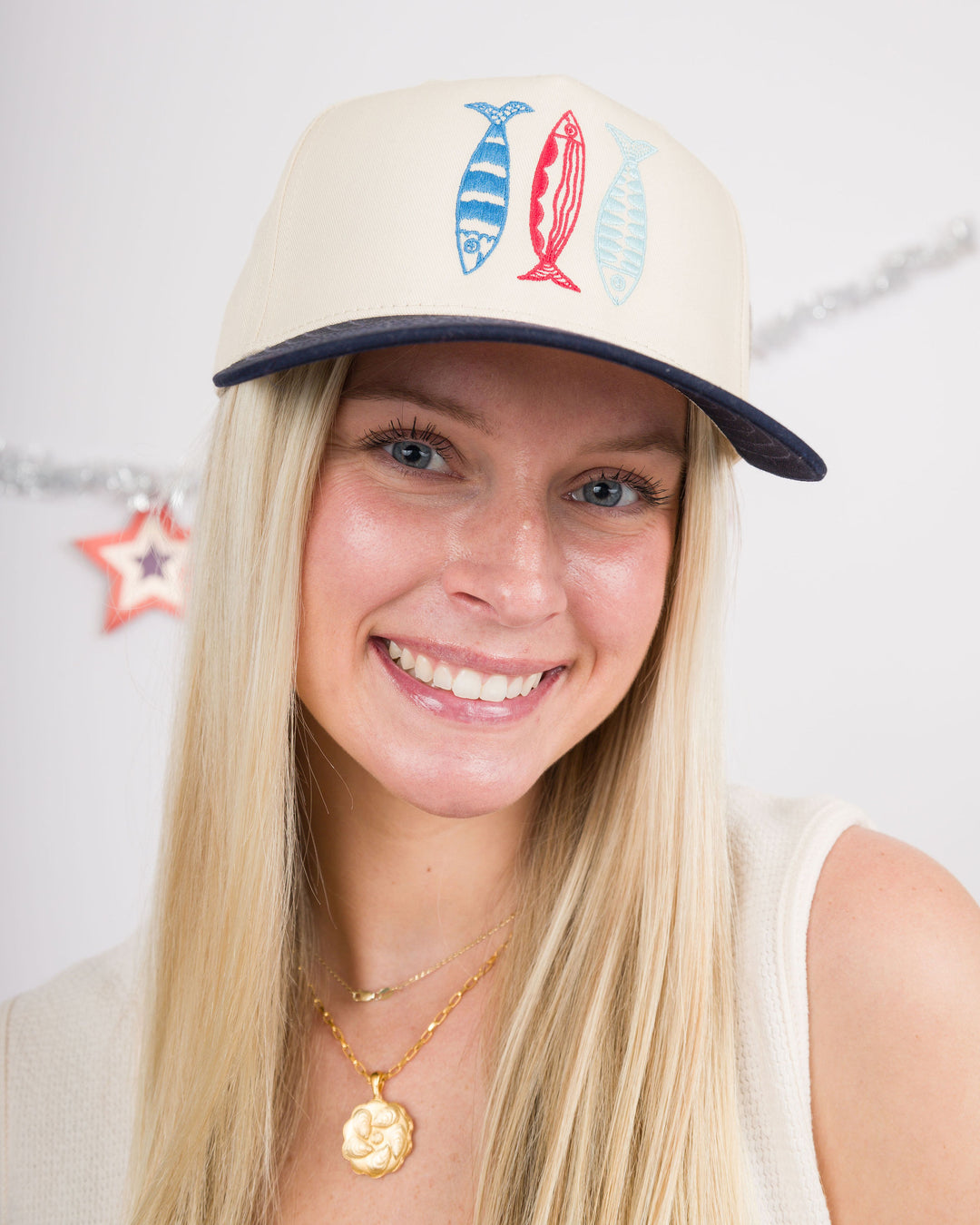 Blue Tan Sardine Hat