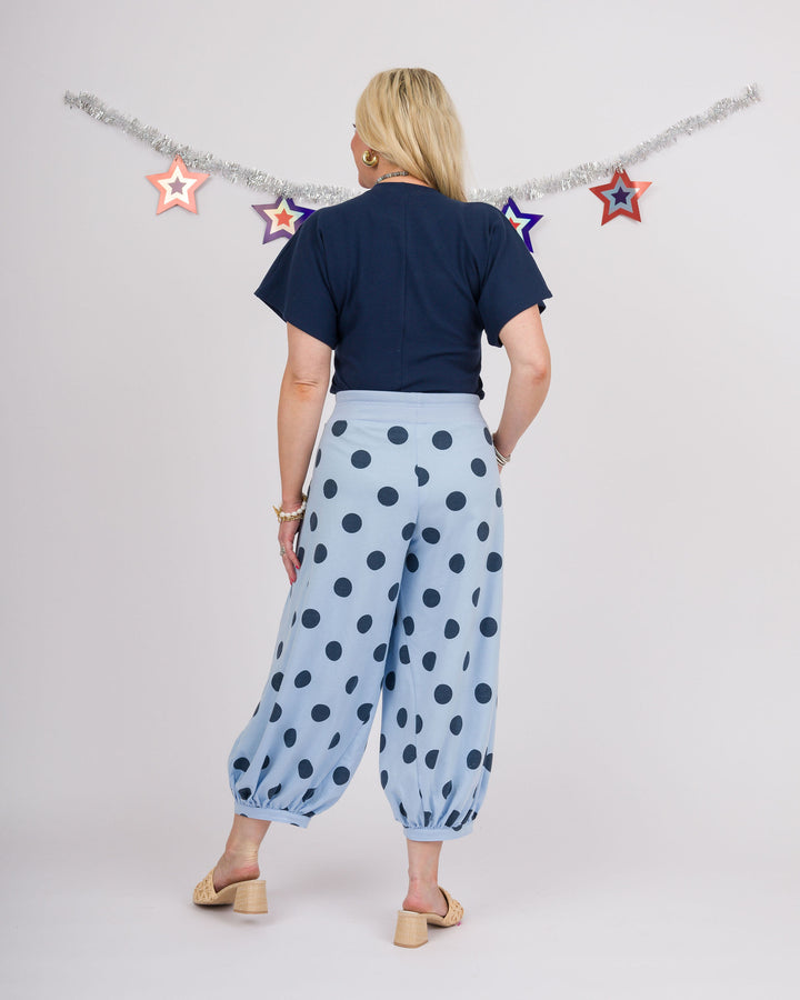 Perla Polka Dot Pants - Blue + Navy