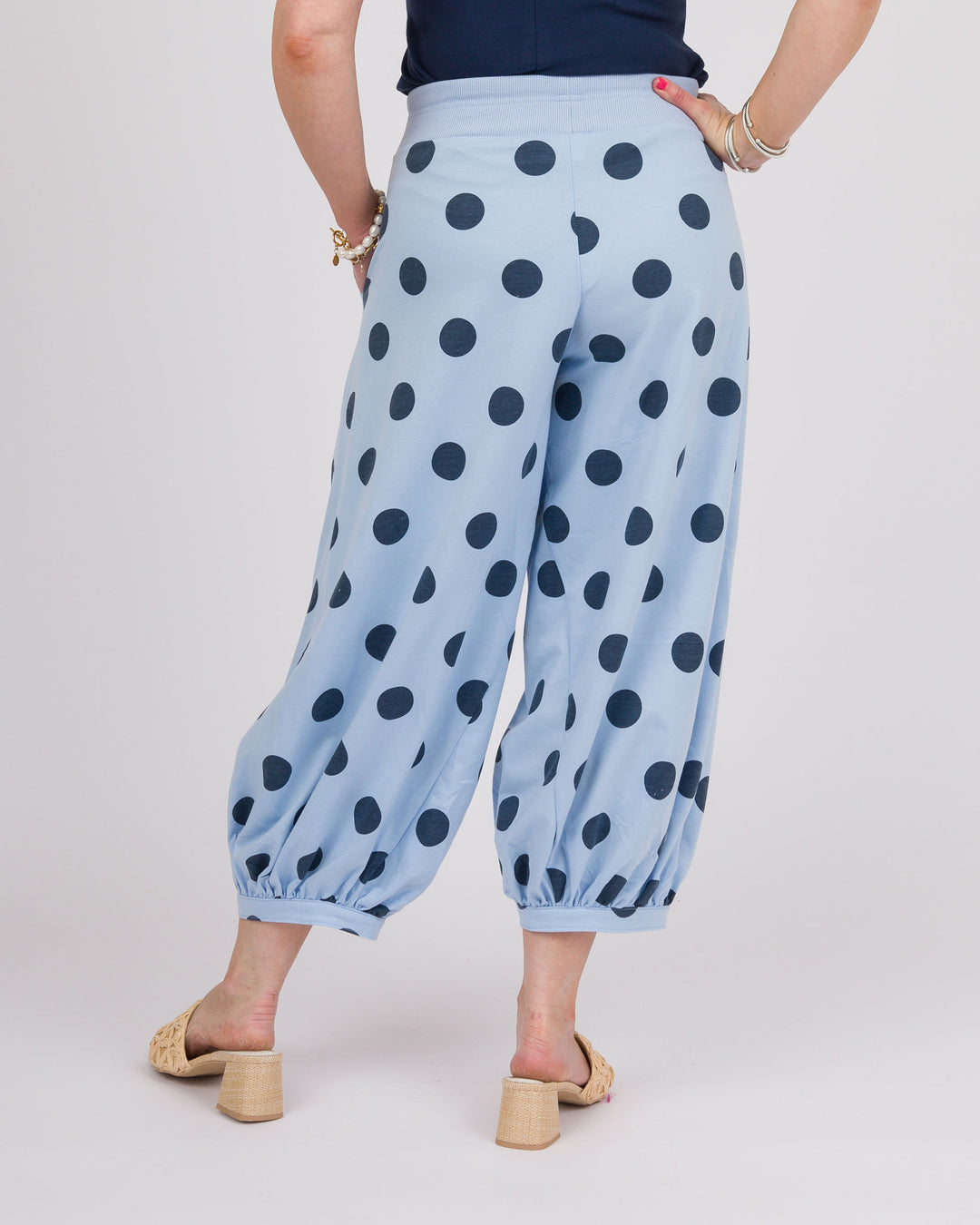 Perla Polka Dot Pants - Blue + Navy