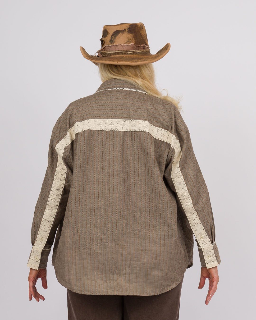 Dusted Coco Lace Trimmed Top