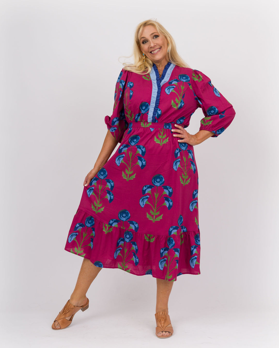 Angela Midi Dress Berry