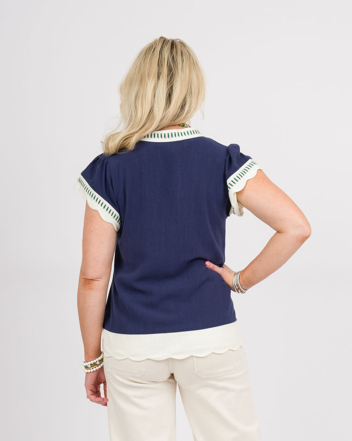 Easy Breezy Top - Navy
