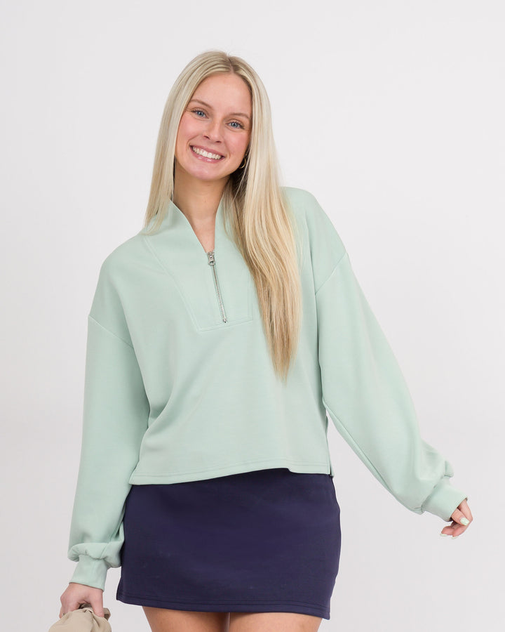Edie Sage 1/2 Zip Top