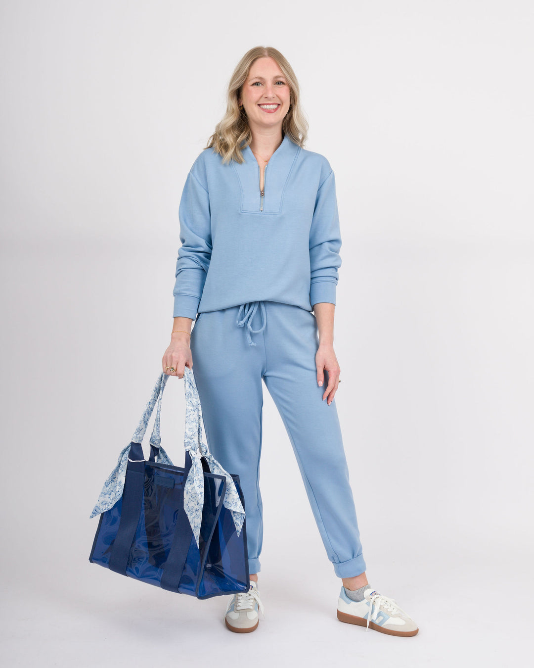 Dream Tech 1/4 Zip Jogger Set - Sky Blue