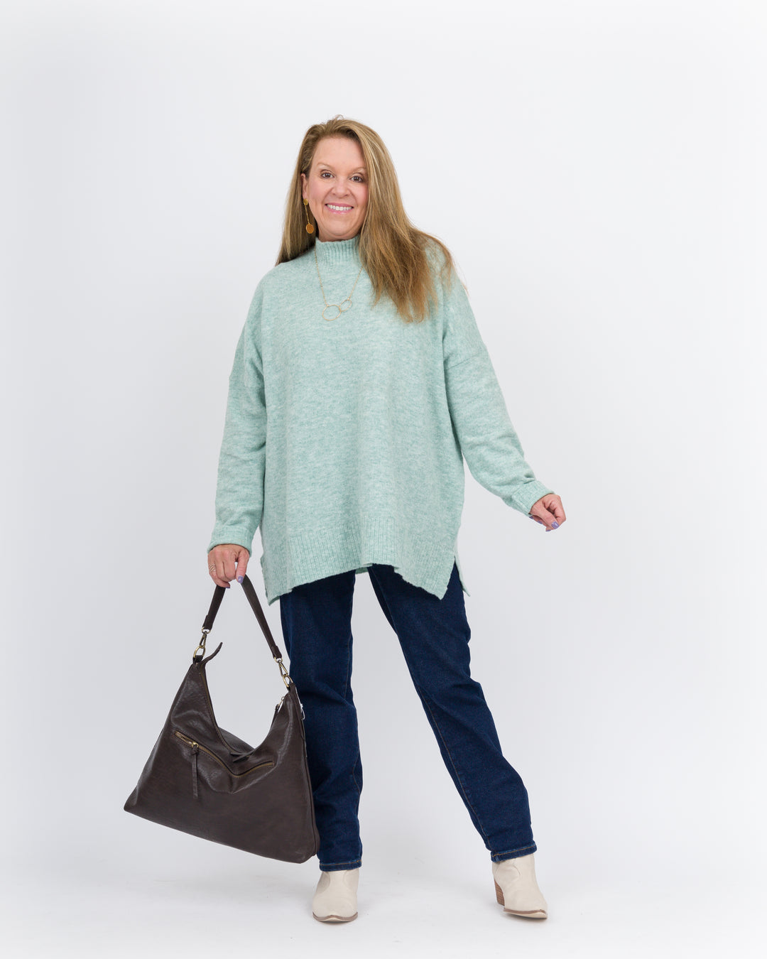 Mud Pie Monica Crew Neck Sweater - Green