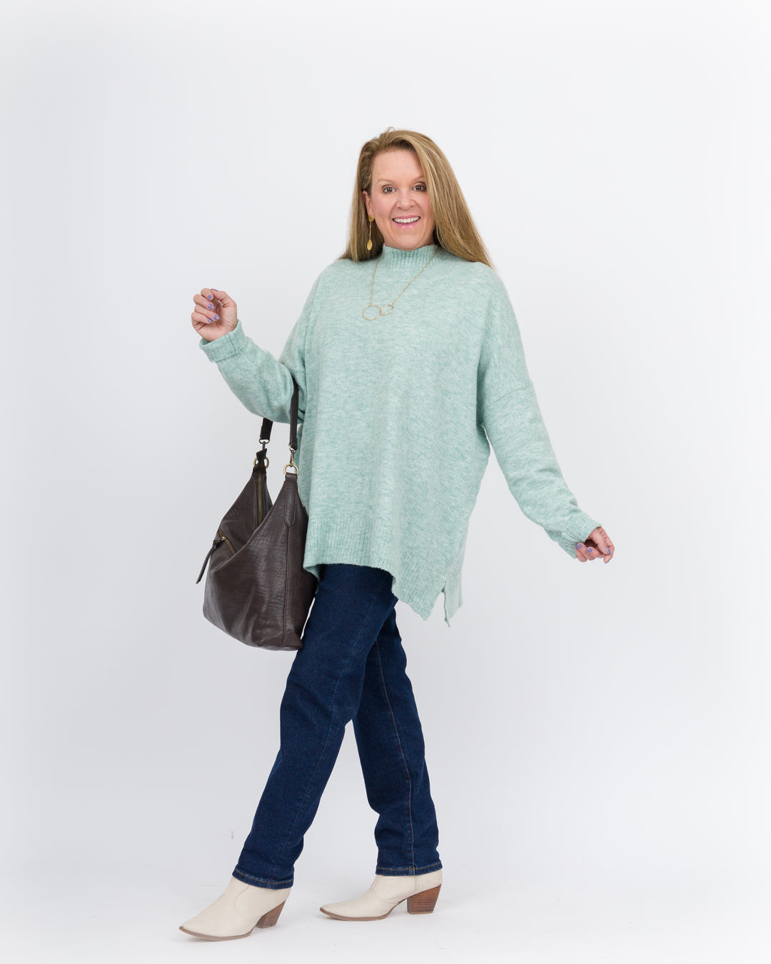 Mud Pie Monica Crew Neck Sweater - Green