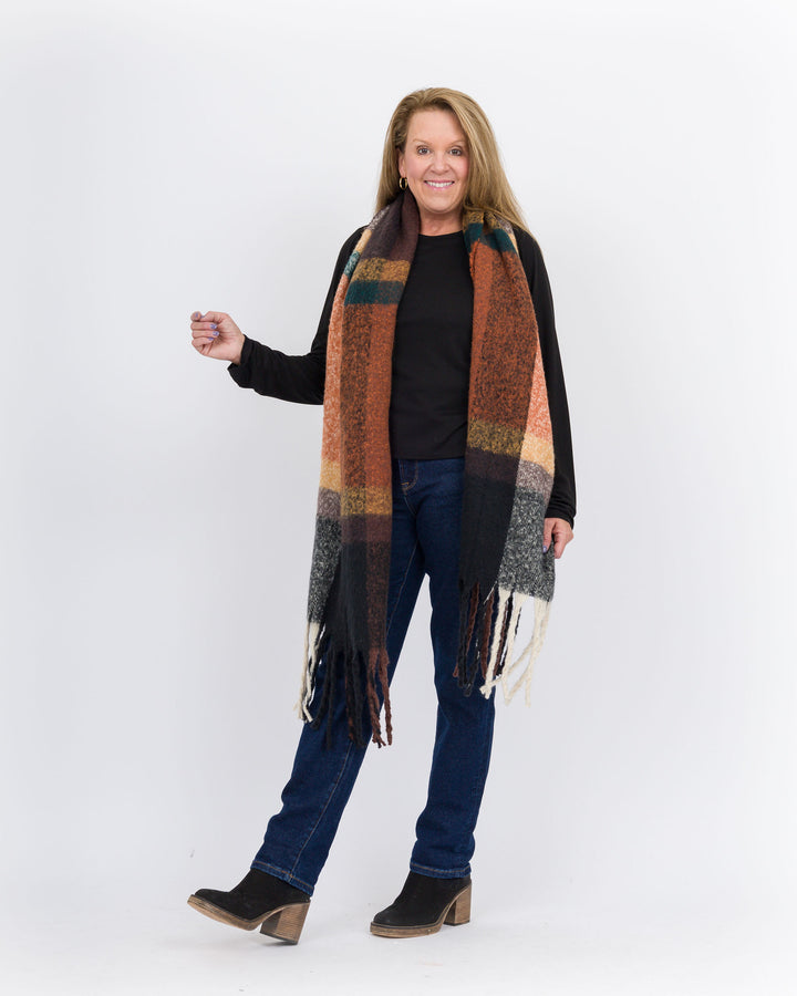 Lainey Oblong Scarf - Rust