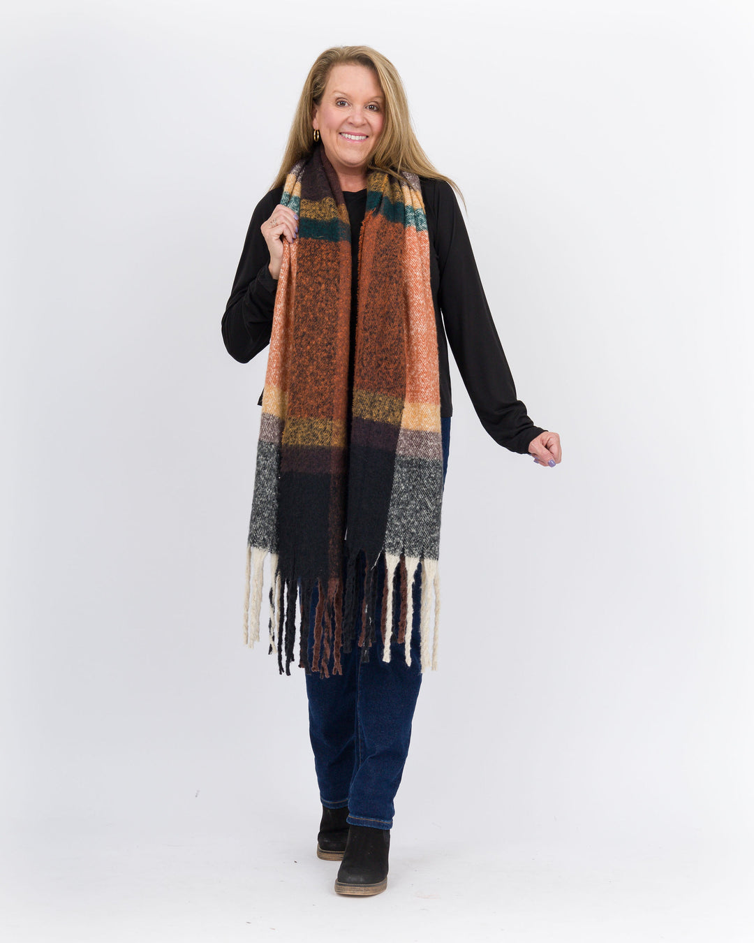 Lainey Oblong Scarf - Rust