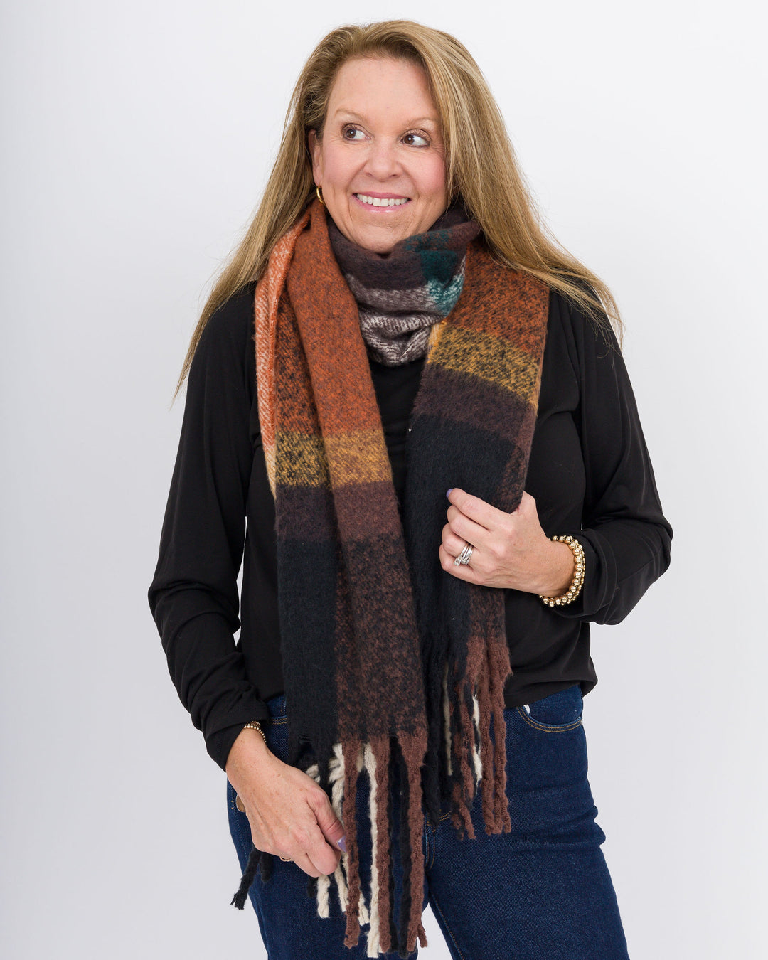 Lainey Oblong Scarf - Rust