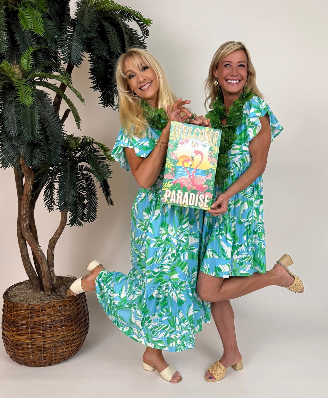 Brooke Midi Dress - Sky Jungle