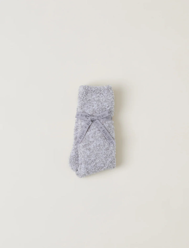 Barefoot Dreams CozyChic Heather Socks Oyster White