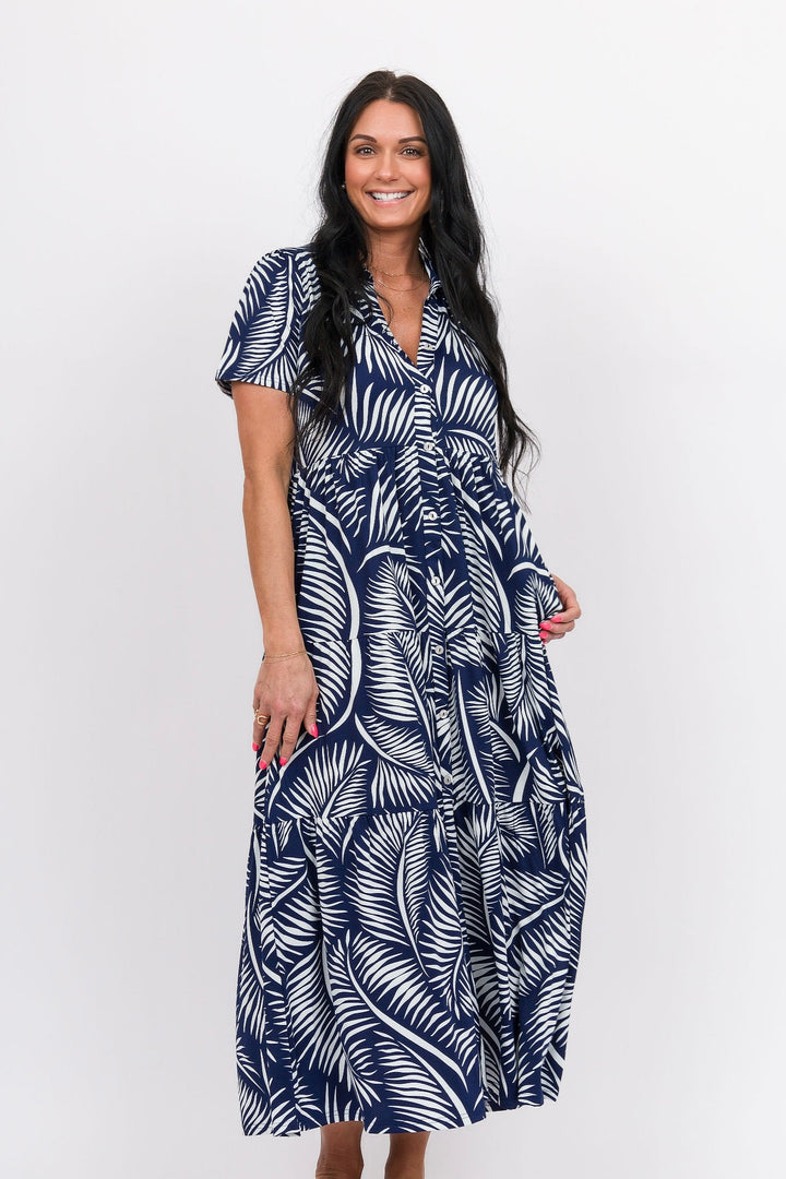 La Mer Luxe Desiree Maxi -Navy Palm Beach