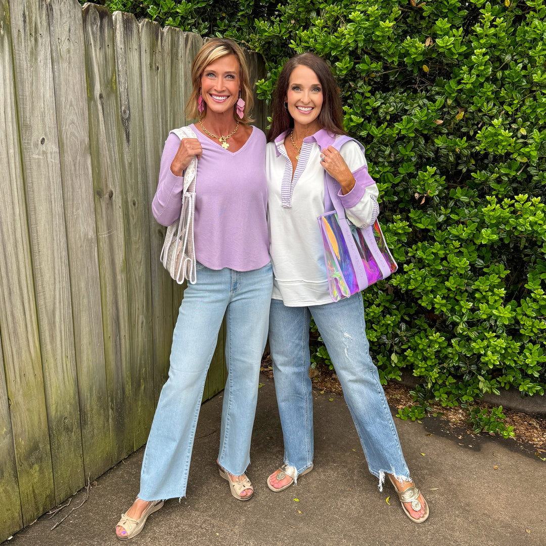 Soft Washed Long Sleeve Pullover - Lavender