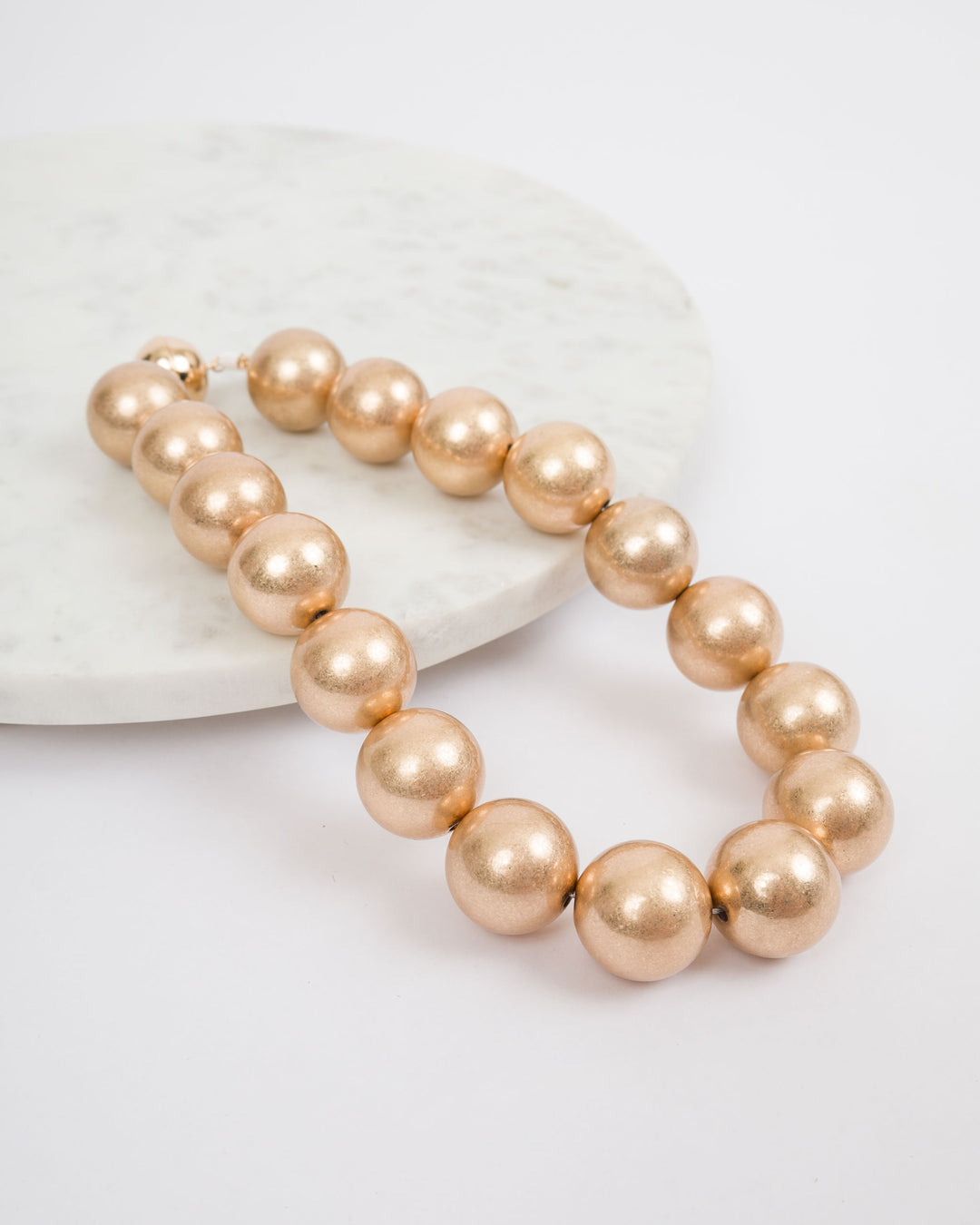25mm Ball Magnetic Necklace - Brushed Gold Metallic