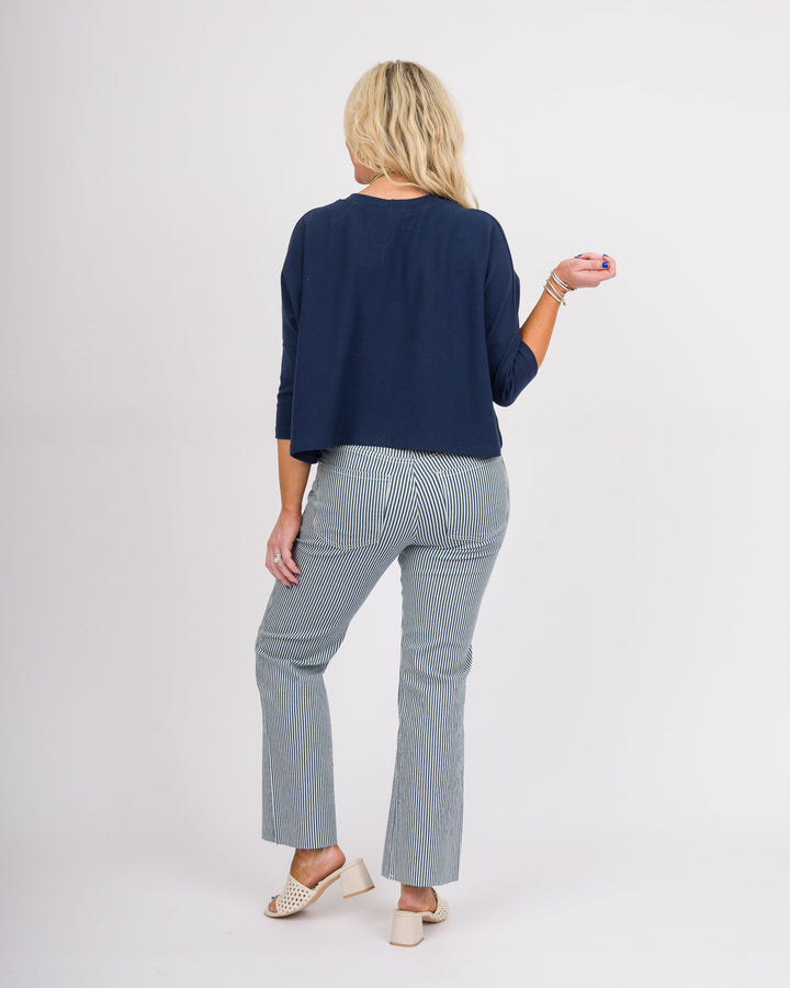 Kaira Boxy Crop Top - Navy