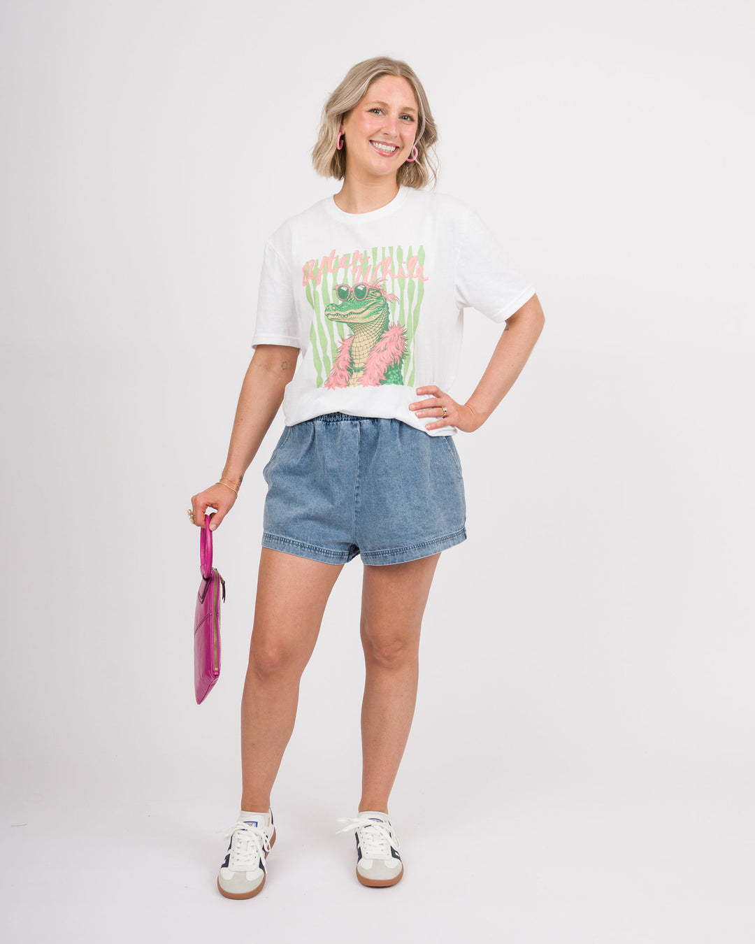 After While Crocodile Tee - White
