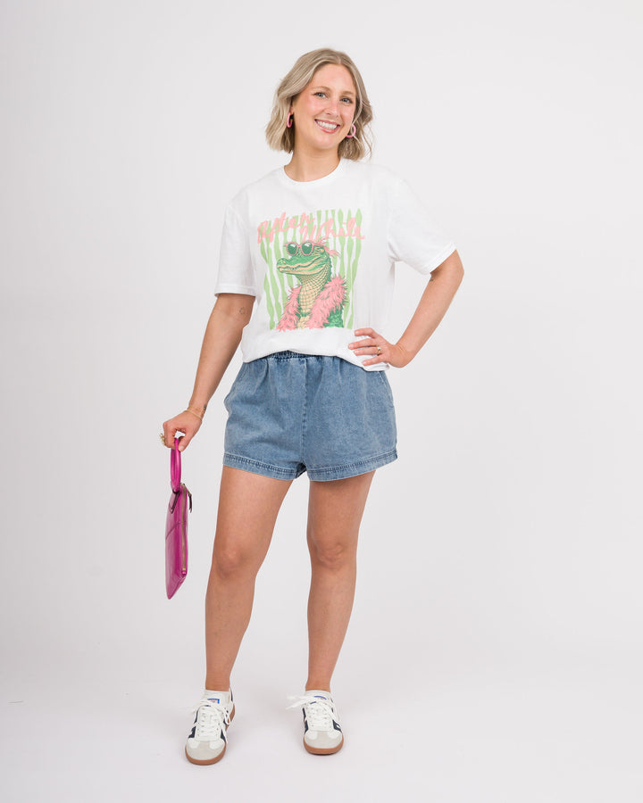 After While Crocodile Tee - White
