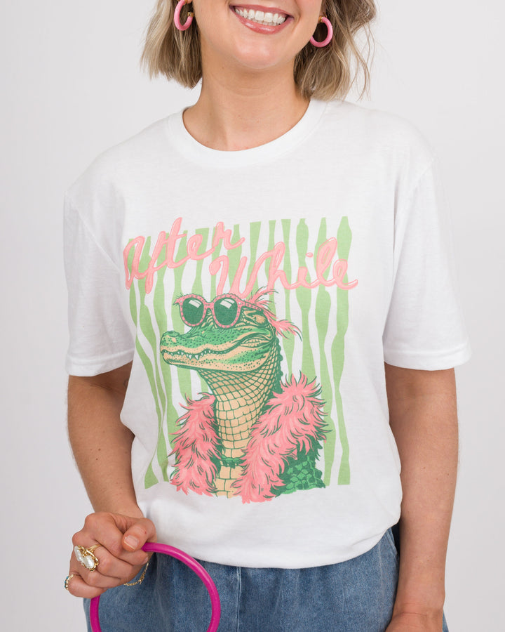 After While Crocodile Tee - White