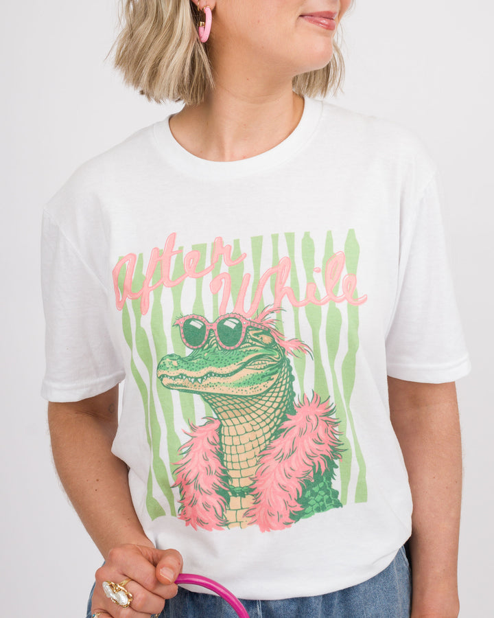 After While Crocodile Tee - White