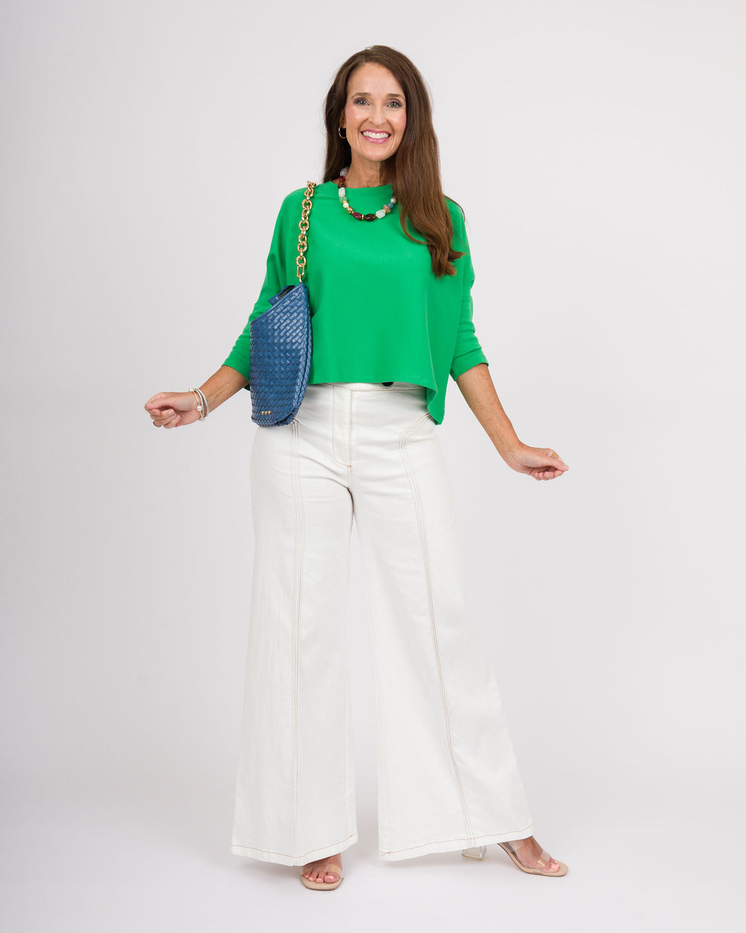 Kaira Boxy Crop Top - Plant