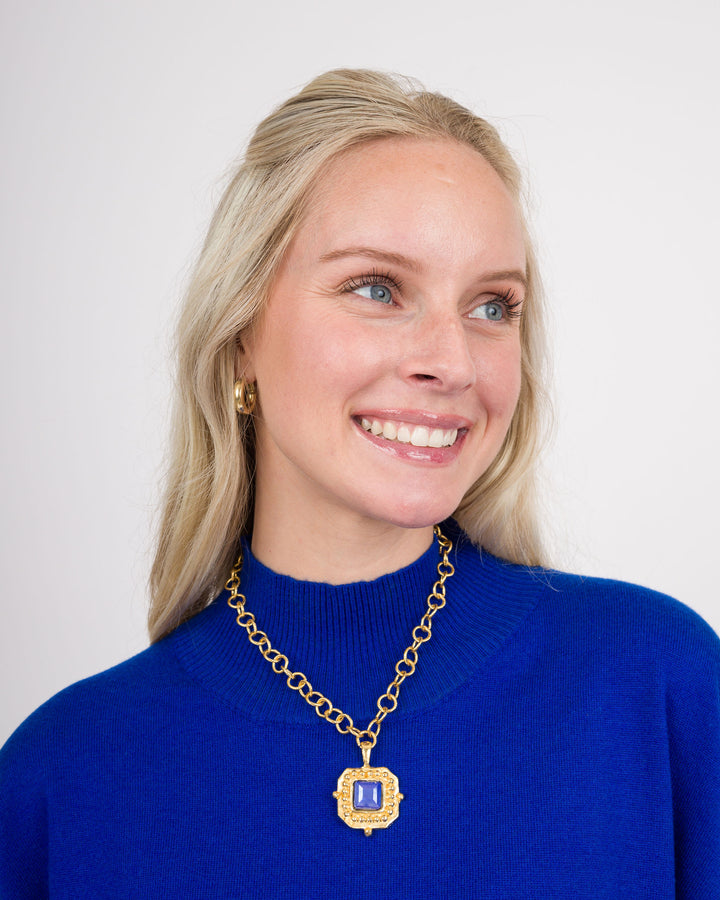 Susan Shaw London Necklace - Blue Crystal