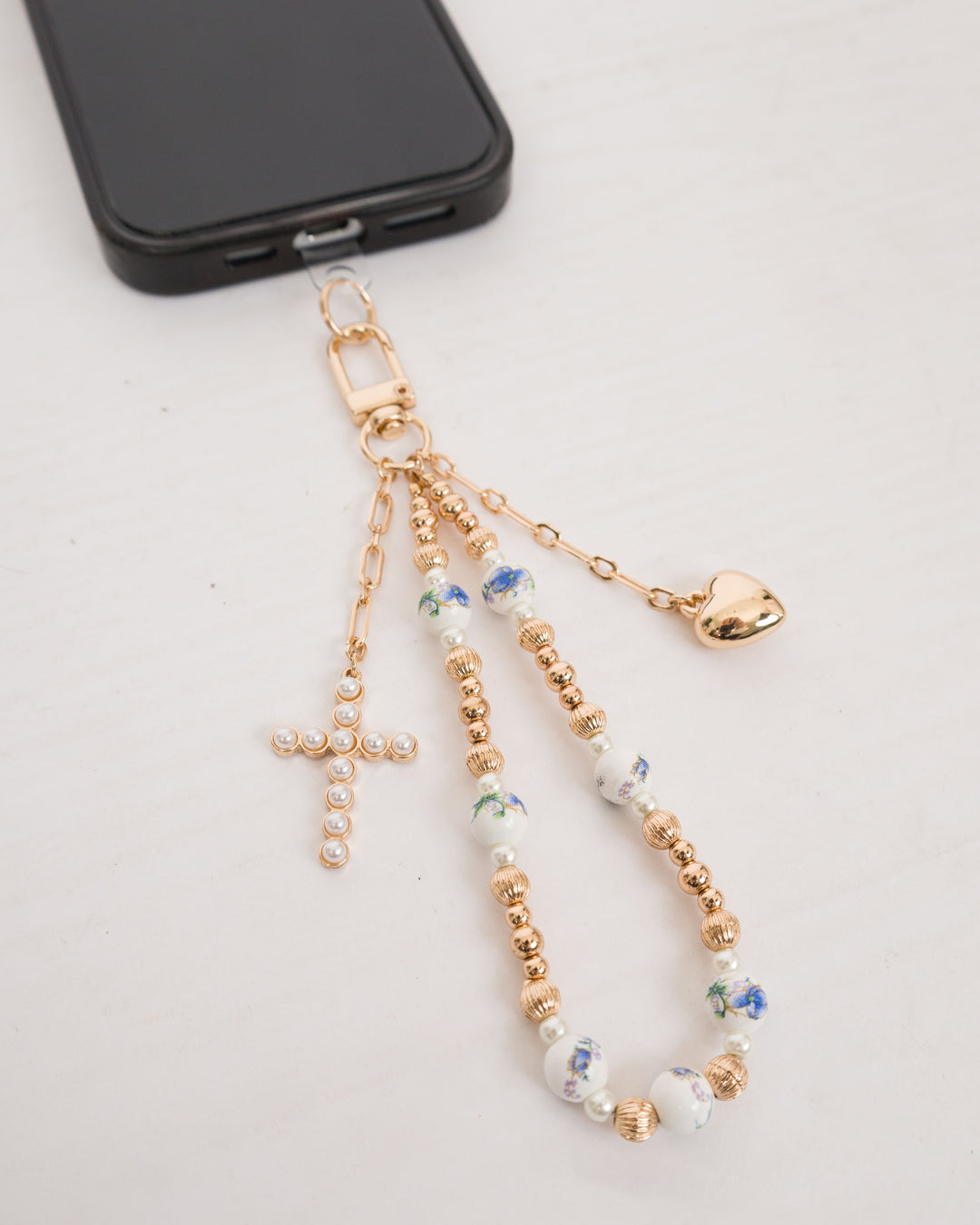 Bag Charm - Cross and Heart
