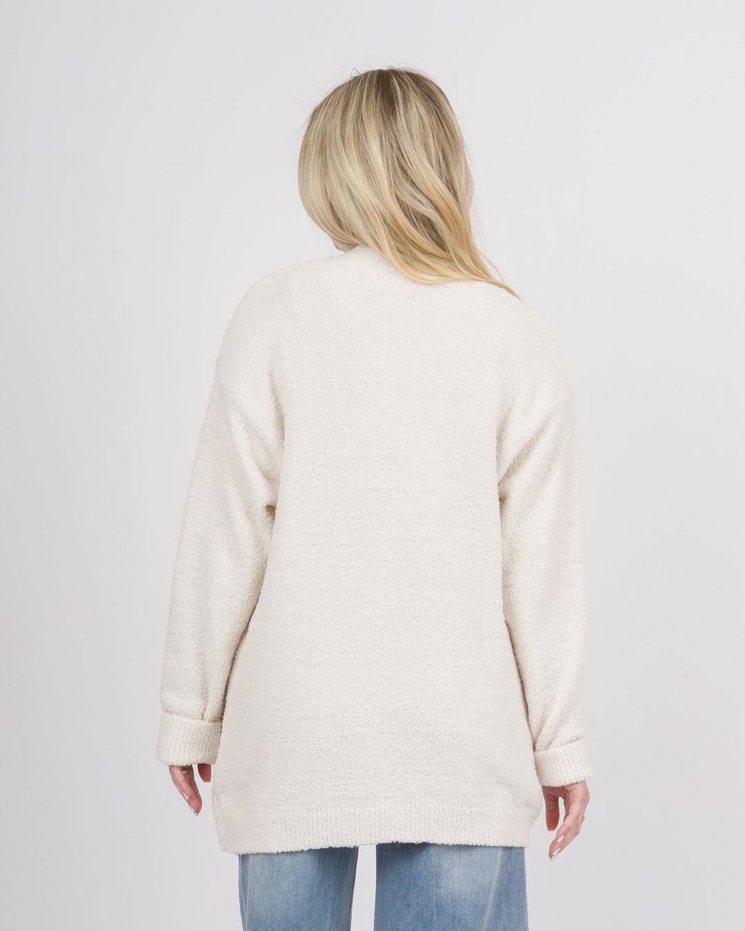 Solid Marshmallow 28" Button Cardigan Sweater - Almond-Final Sale