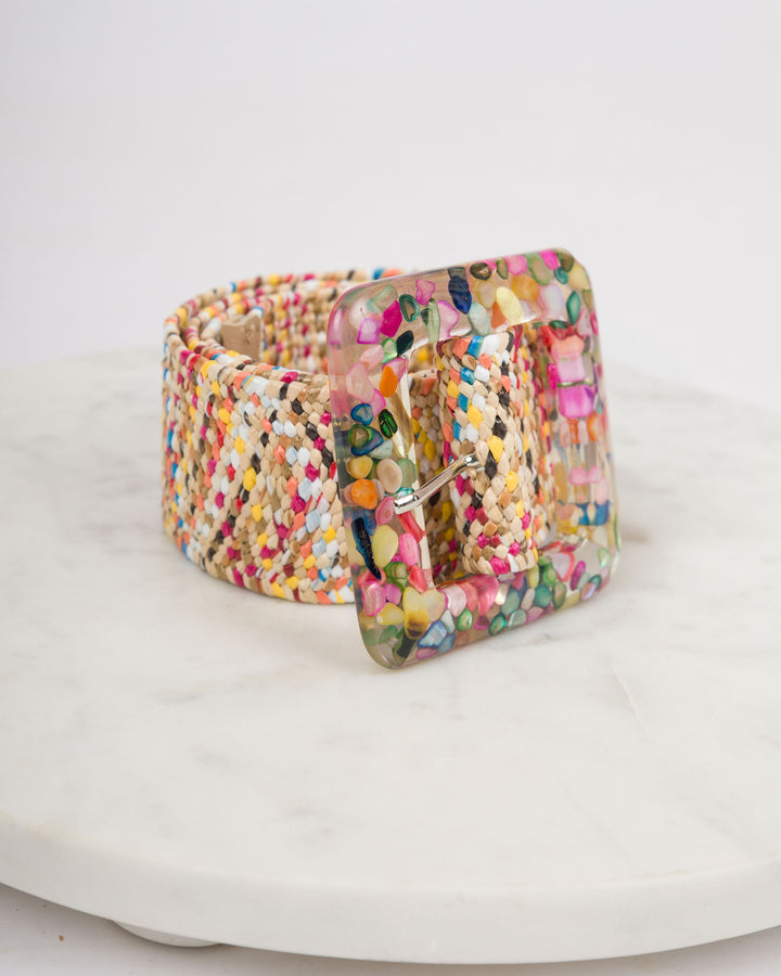 Straw Fashion Belt - Multi Color