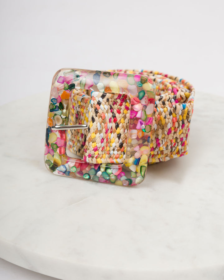 Straw Fashion Belt - Multi Color